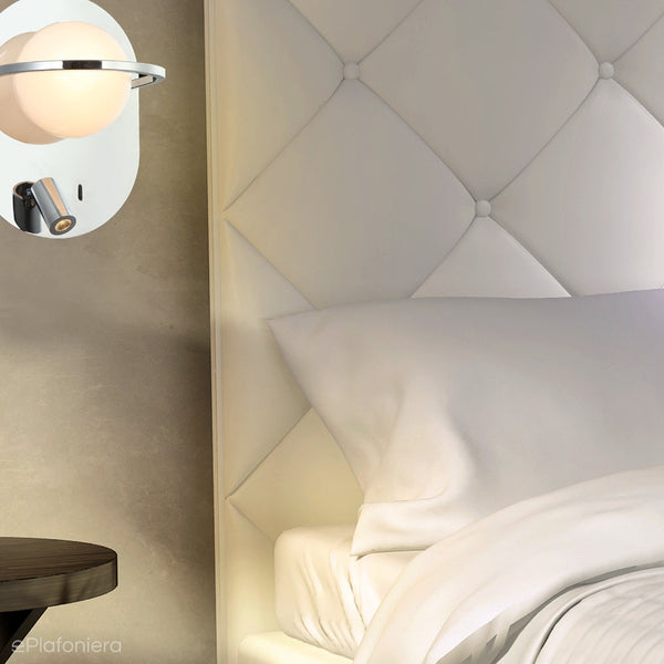 Настінний світильник Chrome - настінний світильник для спальні готелю, Lucea 80388-01-W01-CR NETUS