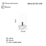 Приліжковий світильник для спальні вітальні (хром, 24см) Lucea 80412-03-T01-GW TIME