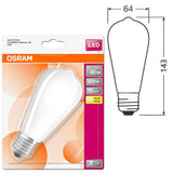 E27 LED лампа Filament молочний (Edison ST64, 6.5W/4W) (730lm/470lm, 2700K) Osram/OSRPARL8512