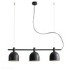 Чорний індустріальний, вінтажний підвісний світильник для вітальні (люстра на планці 3хЕ27) Aldex (берилій) 976E1