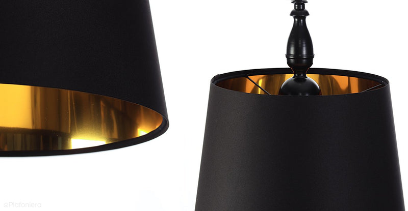 Абажур атласний рустик - чорний підвісний світильник (чорний метал) Лакриця, ручна робота