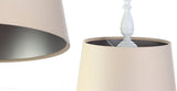 Атласний абажур рустик - кремовий підвісний світильник (білий метал) Магнолія, ручна робота