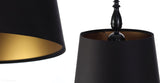 Абажур атласний рустик - чорний підвісний світильник (чорний метал) Лакриця, ручна робота