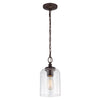 Скляний підвісний світильник 16.5см (промаслена бронза) для спальні вітальні (1xE27) Feiss (Hounslow)