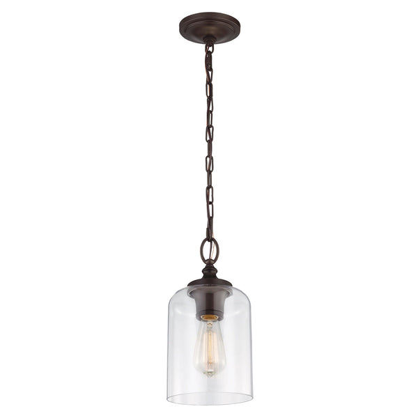 Скляний підвісний світильник 16.5см (промаслена бронза) для спальні вітальні (1xE27) Feiss (Hounslow)