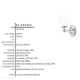 Настінний світильник хромований полірований Austen, для ванної IP44 - Elstead (G9 1x4W)