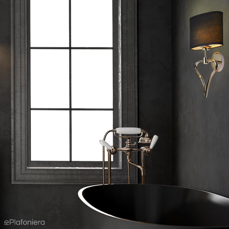 Романтичний настінний світильник для ванної Falmouth IP44 - Elstead (чорний, полірований хром)