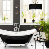 Романтичний стельовий підвісний світильник (чорний, хром) для ванної, спальні, вітальні (G9 3x4W) Elstead (Falmouth)