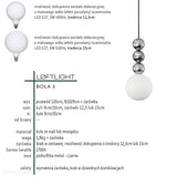 Сучасний підвісний світильник для вітальні - три кулі - сталь, латунь (1xE27) (Bola 3) Лофтлайт
