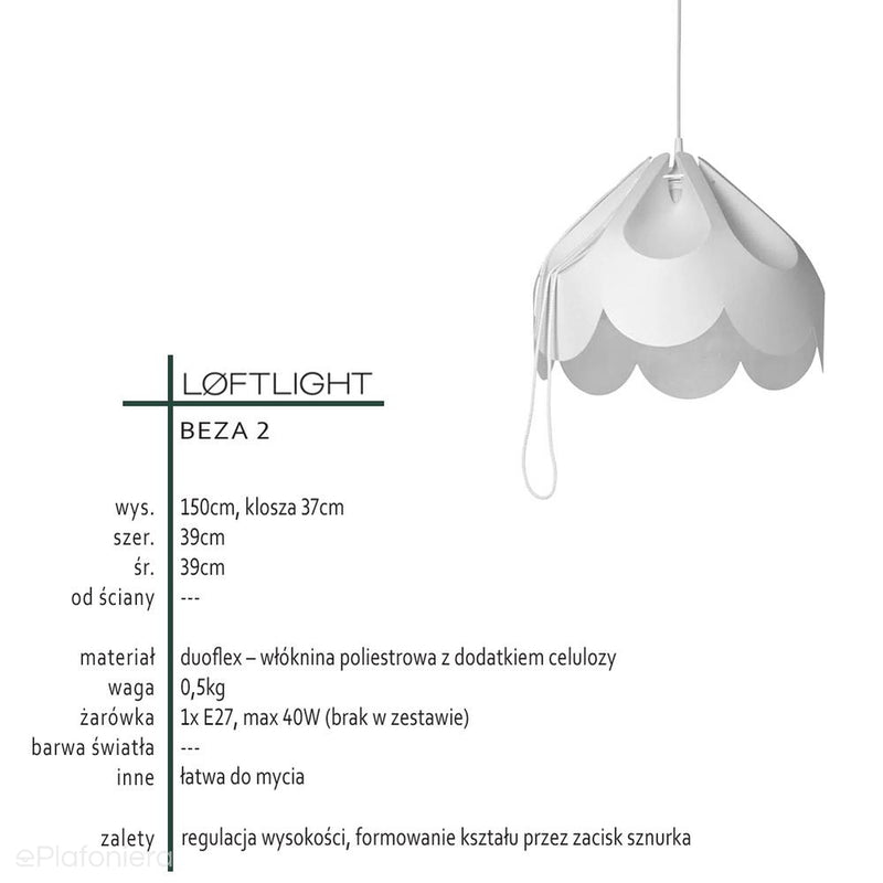 Сучасний білий підвісний світильник - дуофлекс, для вітальні, спальні (1xE27) (Беза 2) Лофтлайт