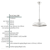 Світильник промисловий підвісний 40см (нікель) для кухні, вітальні, кафе (1xE27) Kichler (Cobson)