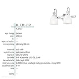 Настінний світильник хромований - 2 абажура (40х24см), для ванної, вітальні, спальні (G9 2х4W) Kichler (Cora)