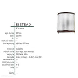 Світильник настінний скляний (стара бронза) бра для кухні, вітальні, спальні (1xE27) Elstead (Corona)