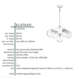 Кремовий підвісний світильник - люстра скляна куля (5xE14) для вітальні, спальні, кухні Elstead (Космос)