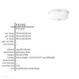 Стельовий світильник молочне скло - стельовий світильник 38/33см для спальні, вітальні, кухні (E27) Feiss (Kincaid)