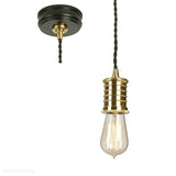 Світильник - підвісна лампочка (латунь, чорний 1xE27) для спальні, вітальні, кухні Elstead (Douille)