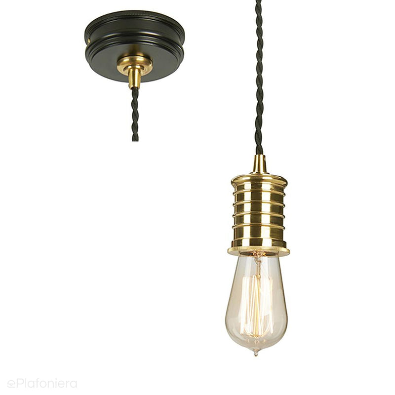 Світильник - підвісна лампочка (латунь, чорний 1xE27) для спальні, вітальні, кухні Elstead (Douille)