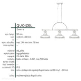 Світильник промисловий підвісний (коричневий), люстра 133x33см, для кухні-вітальні (1xE27) Quoizel (Emery)