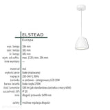 Світильник білий 18см, LED 15W - підвісний для кухні, їдальні, вітальні Elstead (Європа)