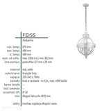 Підвісний світильник куля 50см (метал - скло), британська бронза, для вітальні, спальні (4xE14) Feiss (Adams)