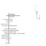 Сучасний настінний світильник (1xE14 бра) для спальні вітальні (оксидована латунь) Feiss (Brianna)