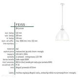 Білий світлодіодний світильник лофт, Brynne - Feiss (плоский білий)