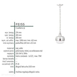 Світильник лофт підвісний на ланцюжку Cadence 20/30см (сталь, нікель) - Feiss (1xE27)