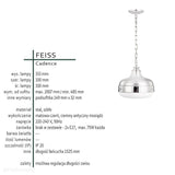Метал, скло, ланцюжок - світильник підвісний 20/30см (чорний, латунь) для кухні-вітальні (1xE27) Feiss (Cadence)