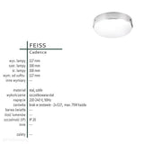 Метал, скло - плафон 33см (сталь/латунь) для кухні-вітальні (1xE27) Feiss (Cadence)