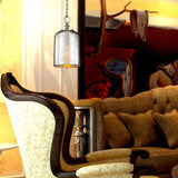 Скляний підвісний світильник Hounslow зі склом, гравованим ртуттю - Feiss (матова сталь, 16,5 см, 1xE27)