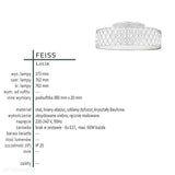 Стельовий світильник кришталевий 76см ручний розпис (оксидоване срібло) для вітальні спальні (6xE27) Feiss (lucia)
