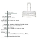 Світильник кришталевий 80х40см ручний розпис (оксидоване срібло) для вітальні спальні (3хЕ27) Feiss (lucia)