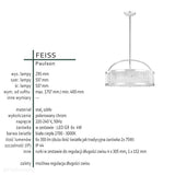 Світильник для ванної 54см підвісний скло - хром (G9 6x4W) Feiss (Paulson)