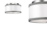Стельовий світильник 33см - абажур (нікель, шовк) для вітальні, спальні, кухні (1xE27) Feiss (Pave)