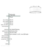 Стельовий світильник 33см - абажур (нікель, шовк) для вітальні, спальні, кухні (1xE27) Feiss (Pave)