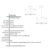 Світильник стельовий підвісний 32см - (скло, хром, нікель) для кухні, вітальні, спальні (2xE27) Feiss (Проспект)