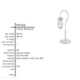 Настільна лампа лофт промислова стояча (антична латунь) (1xE27) Feiss (UrbanRWL)