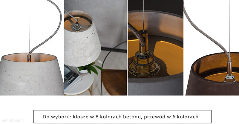 Бетонний світильник для кухні вітальні - підвісний сучасний промисловий (1xE27) (Kopa 36) Лофтлайт