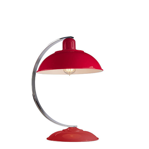 Металева вінтажна лампа лофт - червона стоїть на столі (1xE27) Elstead (Franklin)