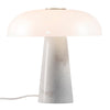 Глянцевий | Мармурова біла настільна лампа з вимикачем і скляним абажуром | Дизайн для людей