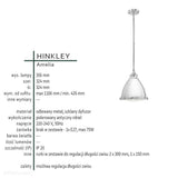 Світильник зі скляним розсіювачем 32см - підвісний (нікель античний) для кухні-вітальні (1хЕ27) Hinkley (Amelia)