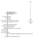 Підвісний світильник Modern Congress (матовий хром) - Hinkley, одинарний абажур 22 см, 1xE27