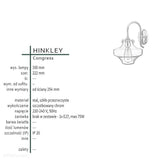 Бра (хром) бра - плафон 22см для вітальні, кухні, спальні (1xE27) Hinkley (Конгрес)