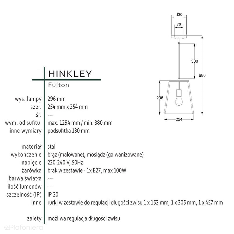 Індустріальний/лофтовий підвісний світильник Fulton з латунню - Хінклі (металева клітка-коричневий / 1xE27)
