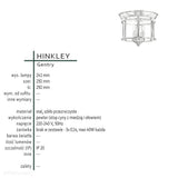 Стельовий ліхтар 29см (олов'яний) світильник - стельовий світильник для вітальні, кухні, спальні, ванної (3xE14) Hinkley (Gentry)