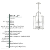 Ліхтар підвісний 35см (латунь) світильник для вітальні кухня спальня ванна кімната (6xE14) Hinkley (Gentry)