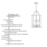 Ліхтар підвісний 35см (олов'яний) світильник для вітальні, кухні, спальні, ванної (6xE14) Hinkley (Gentry)