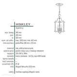 Ліхтар підвісний 20см (олов'яний) світильник для вітальні, кухні, спальні, ванної кімнати (3xE14) Hinkley (Gentry)