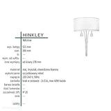 Настінний світильник (нікель, загартований абажур, кристали) настінний світильник для спальні вітальні (2xE14) Hinkley (Mime)