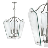 Скляний підвісний світильник (50х50см) свічник для вітальні, кухні, спальні (6хЕ14) Hinkley (Wingate)